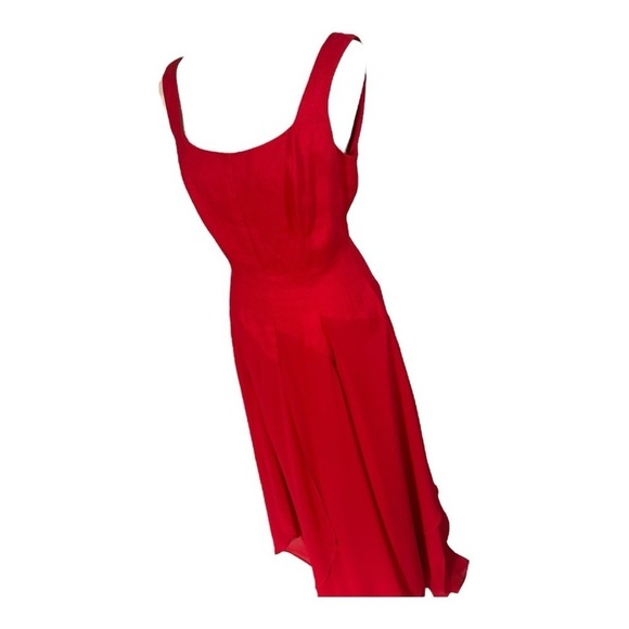 Vintage Dresses & Skirts - Vintage Kamisato  Geary Roark red linen maxi dress classic formal cocktail vacay